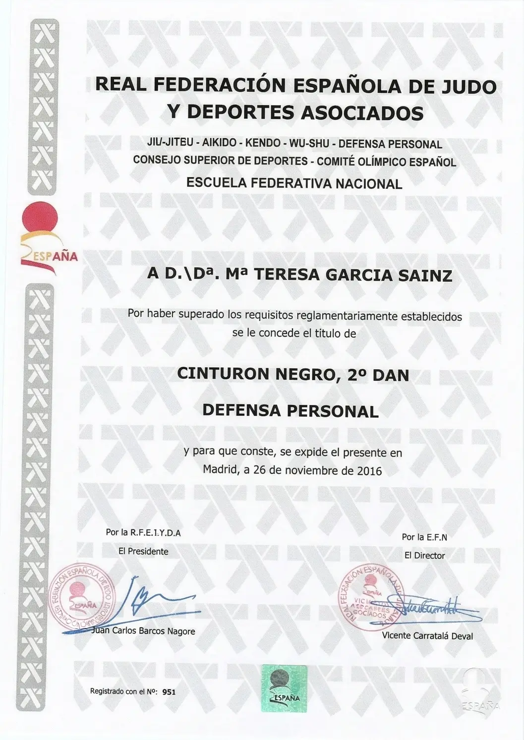 Cinturón Negro Defensa Personal