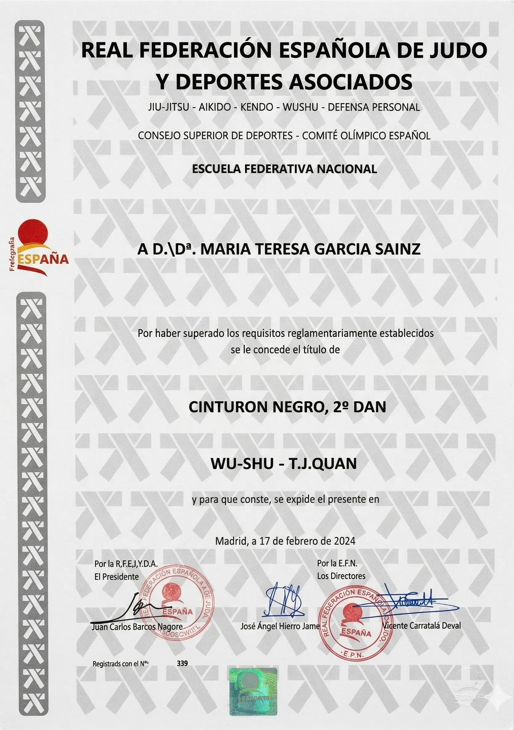 Cinturón Negro Wu-Shu